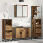 Badezimmermöbel-Set mit Schubladen 4 pcs Altholz Holzwerkstoff