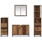 Badezimmermöbel-Set mit Schubladen 4 pcs Altholz Holzwerkstoff