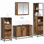 Badezimmermöbel-Set mit Schubladen 4 pcs Altholz Holzwerkstoff