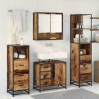 Badezimmermöbel-Set mit Schubladen 4 pcs Altholz Holzwerkstoff