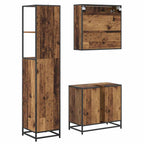 Badezimmermöbel-Set mit Schubladen 3 pcs Altholz Holzwerkstoff