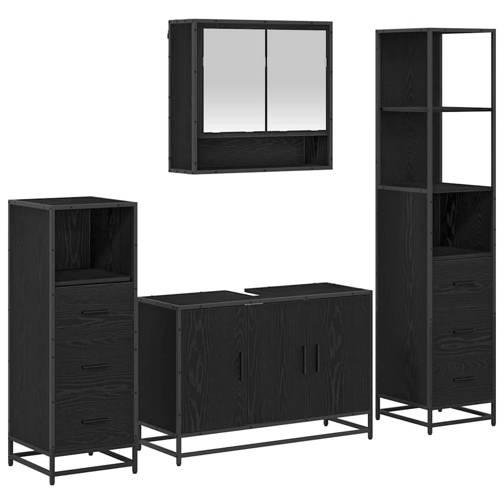 Badezimmermöbel-Set mit Regal 3 pcs Artisan-Eiche Holzwerkstoff