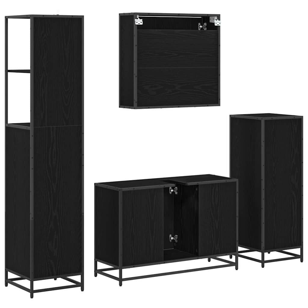 Badezimmermöbel-Set mit Regal 3 pcs Artisan-Eiche Holzwerkstoff