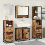 Badezimmermöbel-Set mit Schubladen 4 pcs Altholz Holzwerkstoff