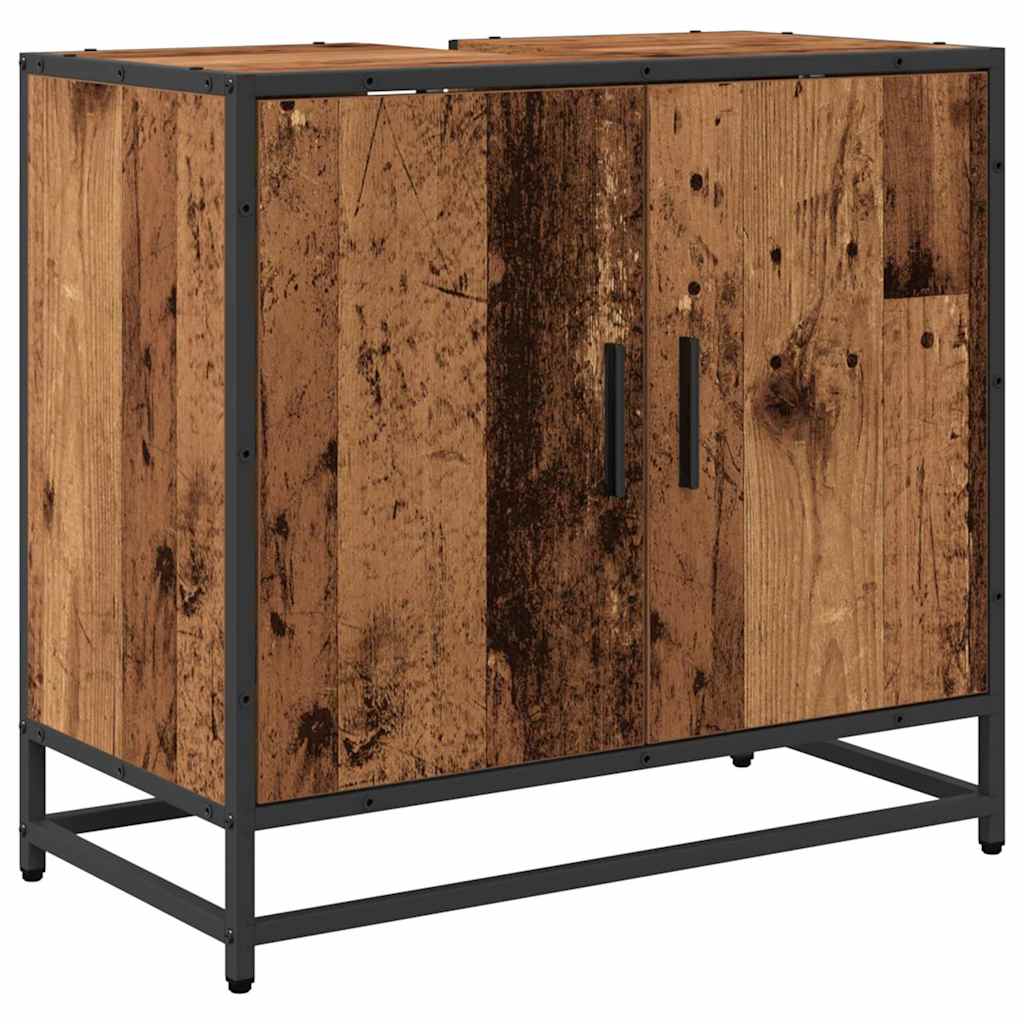 Badezimmermöbel-Set mit Schubladen 4 pcs Altholz Holzwerkstoff