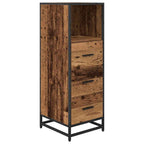 Badezimmermöbel-Set mit Schubladen 4 pcs Altholz Holzwerkstoff