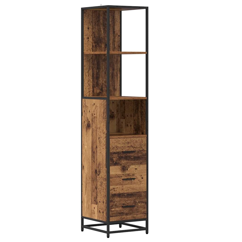 Badezimmermöbel-Set mit Schubladen 4 pcs Altholz Holzwerkstoff