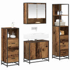 Badezimmermöbel-Set mit Schubladen 4 pcs Altholz Holzwerkstoff