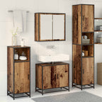 Badezimmermöbel-Set mit Regal 3 pcs Altholz Holzwerkstoff
