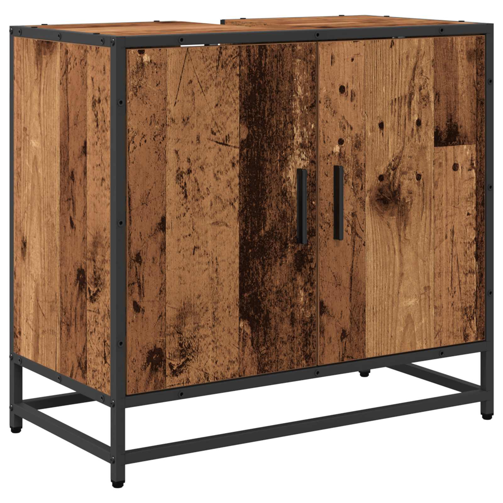 Badezimmermöbel-Set mit Regal 3 pcs Altholz Holzwerkstoff