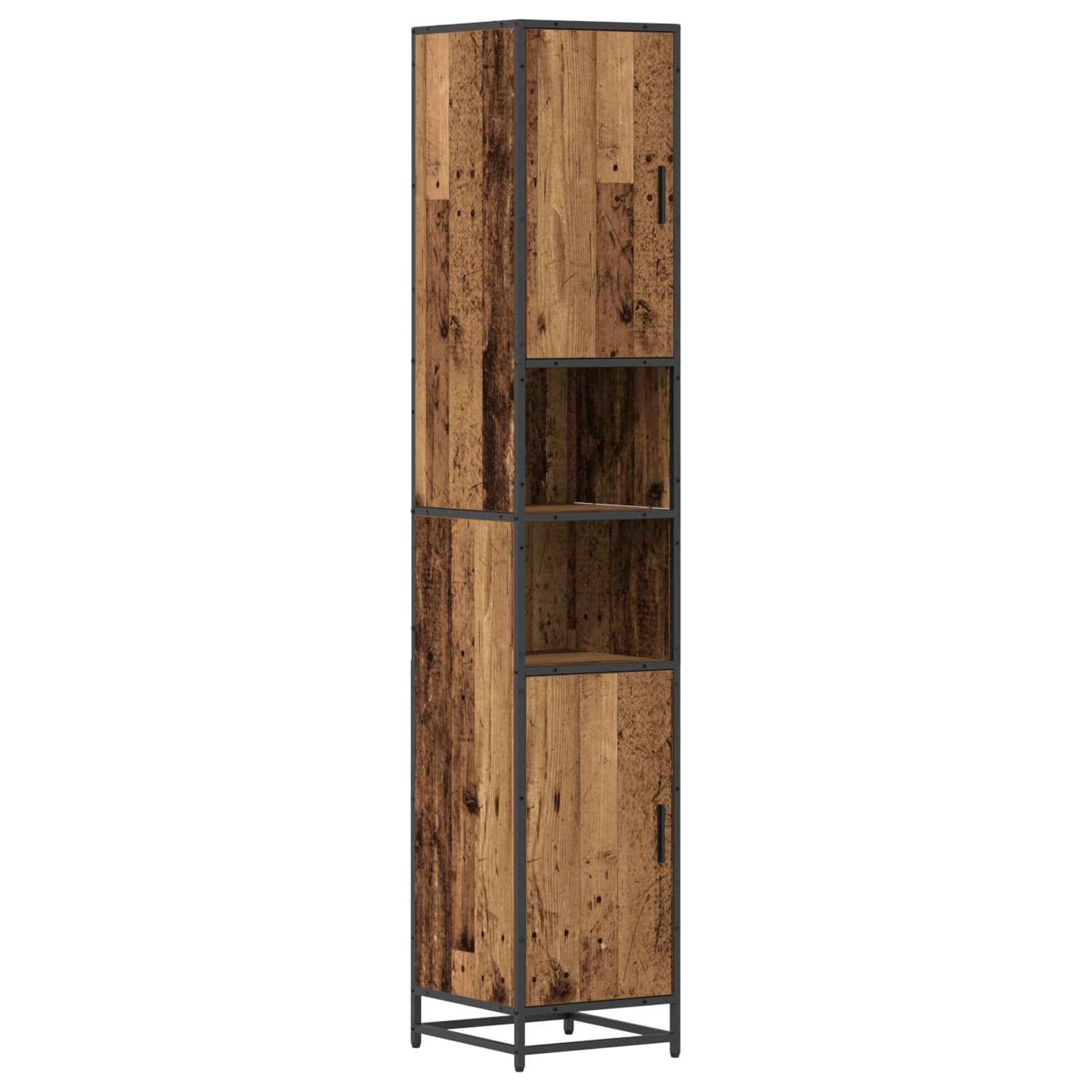 Badezimmermöbel-Set mit Regal 3 pcs Altholz Holzwerkstoff