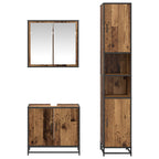 Badezimmermöbel-Set mit Regal 3 pcs Altholz Holzwerkstoff