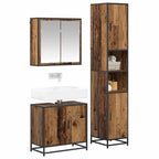 Badezimmermöbel-Set mit Regal 3 pcs Altholz Holzwerkstoff