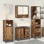 Badezimmermöbel-Set mit Schubladen 3 pcs Altholz Holzwerkstoff