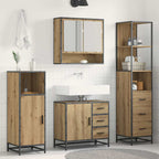 Badezimmermöbel-Set mit Regal 3 pcs Artisan-Eiche Holzwerkstoff