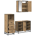 Badezimmermöbel-Set mit Regal 3 pcs Artisan-Eiche Holzwerkstoff