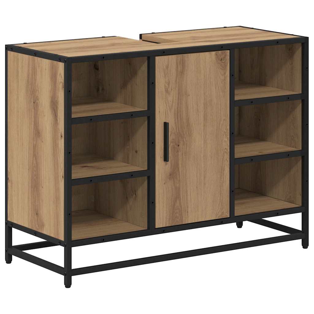 Badezimmermöbel-Set mit Regal 2 pcs Artisan-Eiche Holzwerkstoff