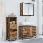 Badezimmermöbel-Set mit Schubladen 3 pcs Altholz Holzwerkstoff