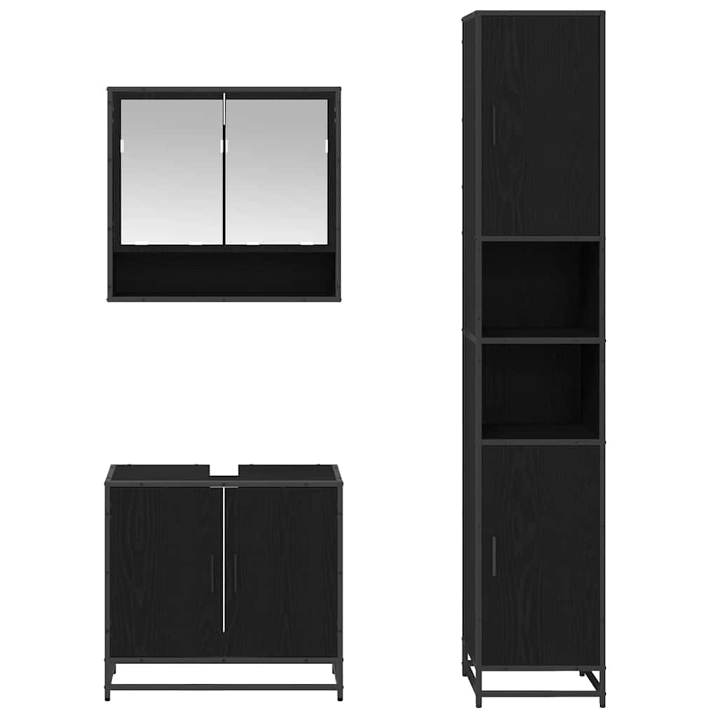Badezimmermöbel-Set mit Regal 3 pcs Artisan-Eiche Holzwerkstoff
