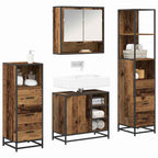 Badezimmermöbel-Set mit Schubladen 4 pcs Altholz Holzwerkstoff