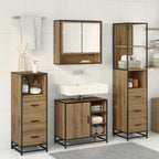 Badezimmermöbel-Set mit Regal 4 pcs Artisan-Eiche Holzwerkstoff