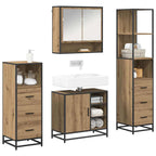 Badezimmermöbel-Set mit Regal 4 pcs Artisan-Eiche Holzwerkstoff
