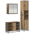 Badezimmermöbel-Set mit Regal 3 pcs Artisan-Eiche Holzwerkstoff