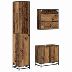 Badezimmermöbel-Set mit Schubladen 3 pcs Altholz Holzwerkstoff