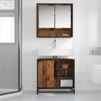 Badezimmermöbel-Set mit Schubladen 2 pcs Altholz Holzwerkstoff