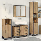 Badezimmermöbel-Set mit Regal 3 pcs Artisan-Eiche Holzwerkstoff