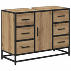 Badezimmermöbel-Set mit Regal 3 pcs Artisan-Eiche Holzwerkstoff
