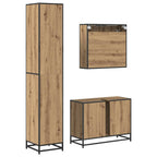 Badezimmermöbel-Set mit Regal 3 pcs Artisan-Eiche Holzwerkstoff