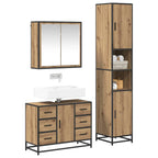 Badezimmermöbel-Set mit Regal 3 pcs Artisan-Eiche Holzwerkstoff