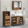 Badezimmermöbel-Set mit Schubladen 3 pcs Altholz Holzwerkstoff