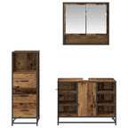 Badezimmermöbel-Set mit Schubladen 3 pcs Altholz Holzwerkstoff