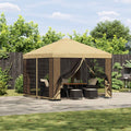 Pavillon 3 x 3 m Creme Polyester und Stahl 190 gsm