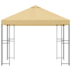 Pavillon 3 x 3 m Creme Polyester und Stahl 190 gsm