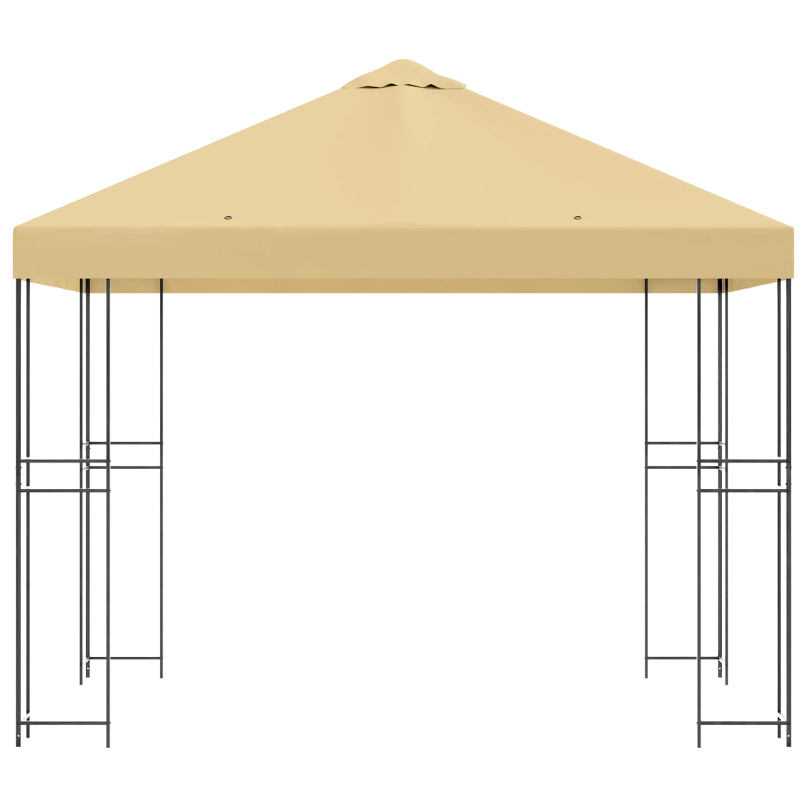 Pavillon 3 x 3 m Creme Polyester und Stahl 190 gsm