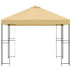 Pavillon 3 x 3 m Creme Polyester und Stahl 190 gsm