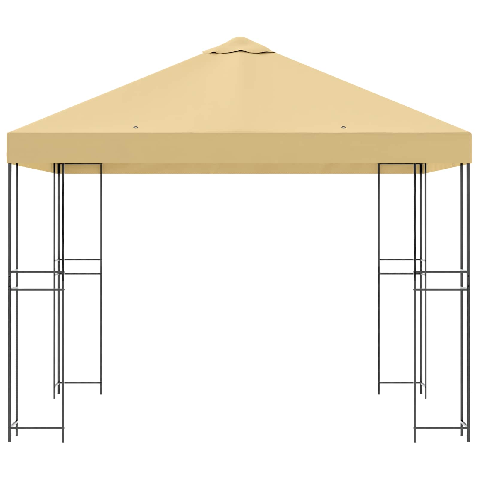 Pavillon 3 x 3 m Creme Polyester und Stahl 190 gsm