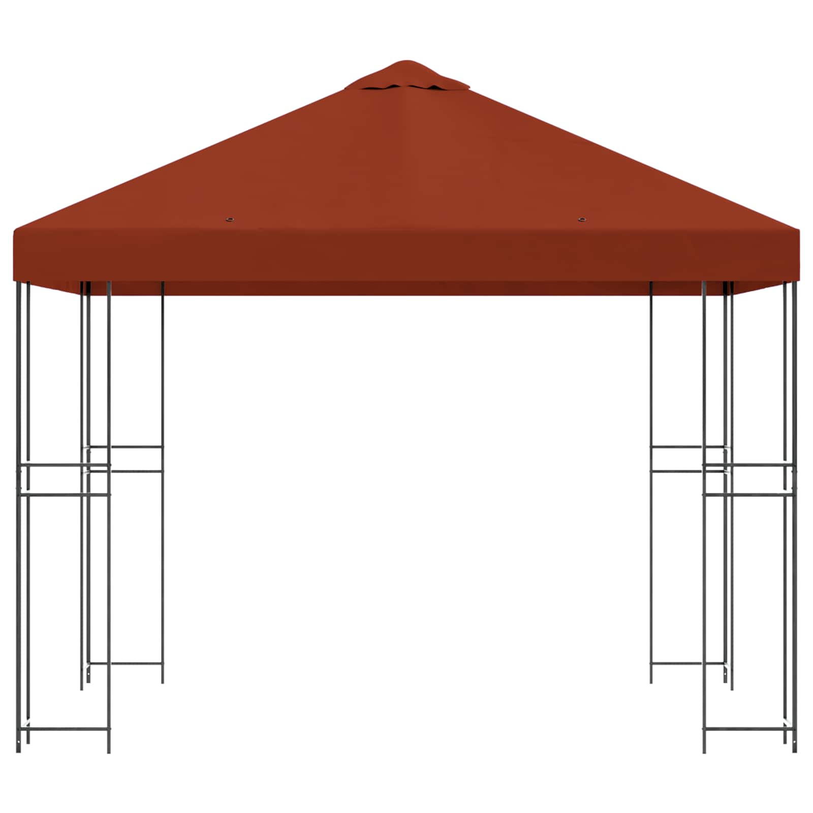 Pavillon 3 x 3 m Terrakotta Polyester und Stahl 190 gsm