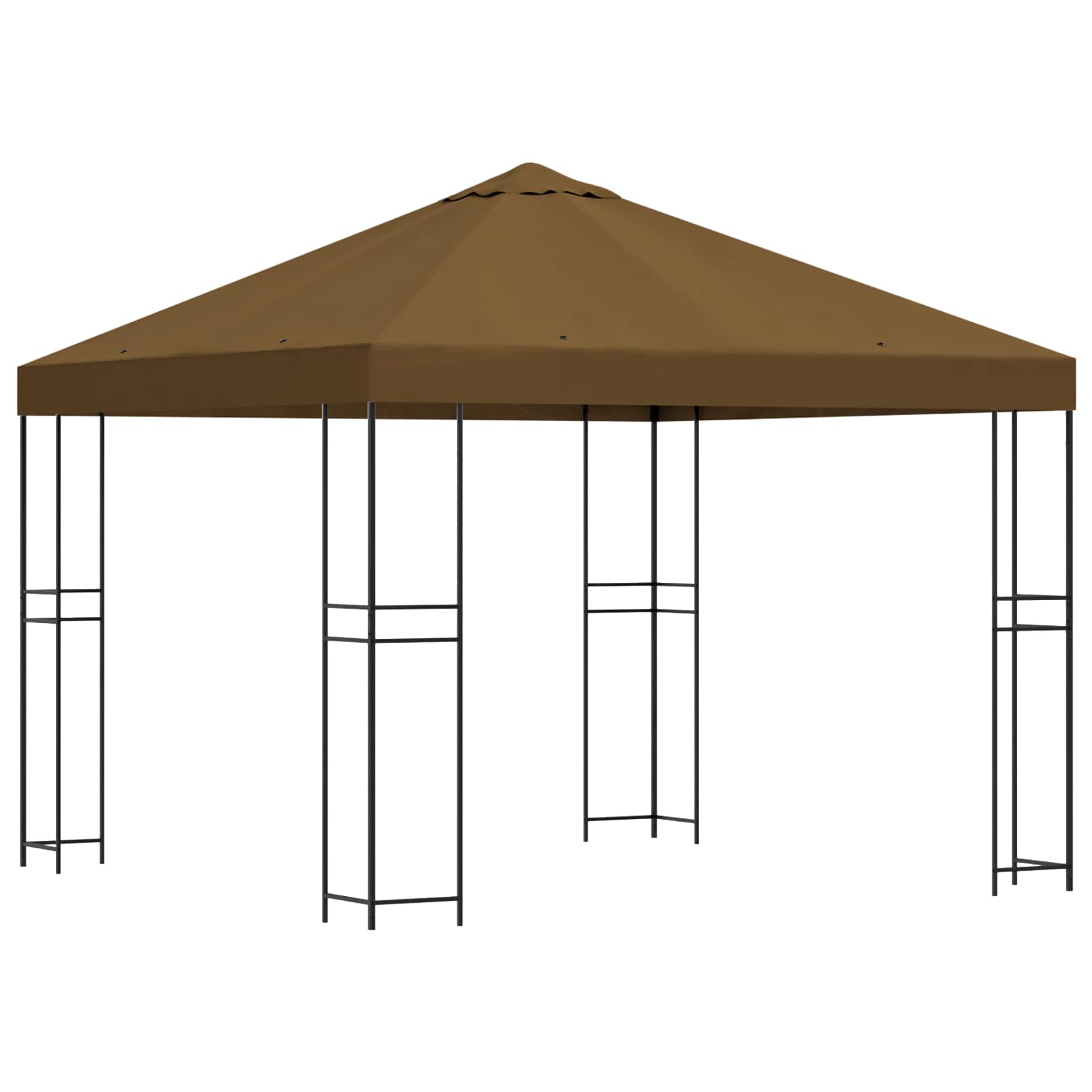 Pavillon 3 x 3 m Taupe Polyester und Stahl 190 gsm