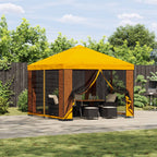 Pavillon 3 x 3 m Gelb Polyester und Stahl 190 gsm