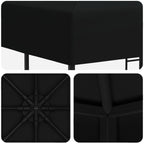 Pavillon 3 x 3 m Schwarz Polyester und Stahl 190 gsm