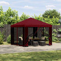 Pavillon 3 x 3 m Bordeauxrot Polyester und Stahl 190 gsm