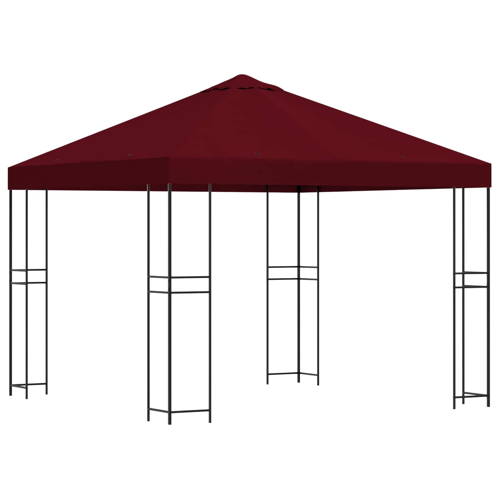 Pavillon 3 x 3 m Bordeauxrot Polyester und Stahl 190 gsm