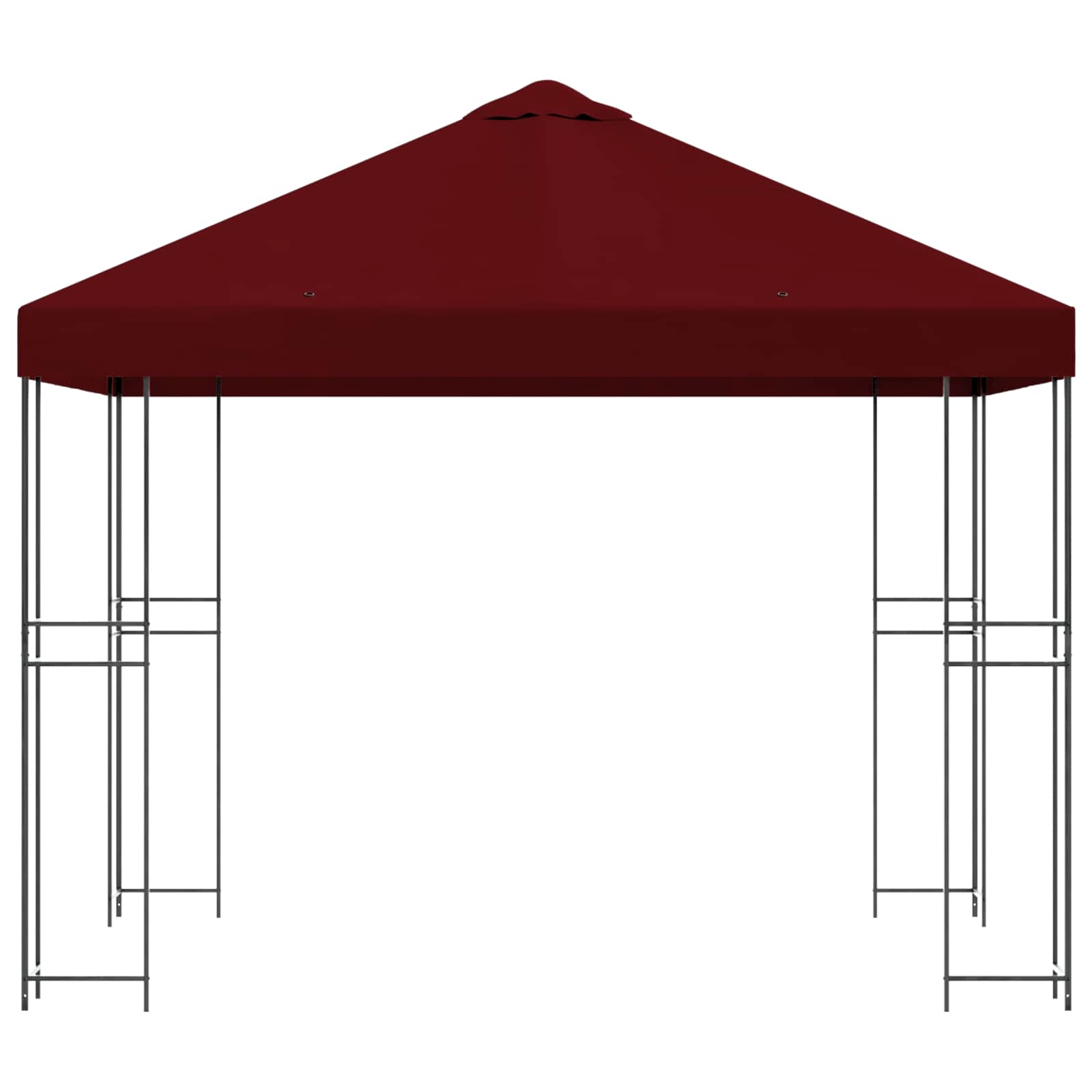 Pavillon 3 x 3 m Bordeauxrot Polyester und Stahl 190 gsm