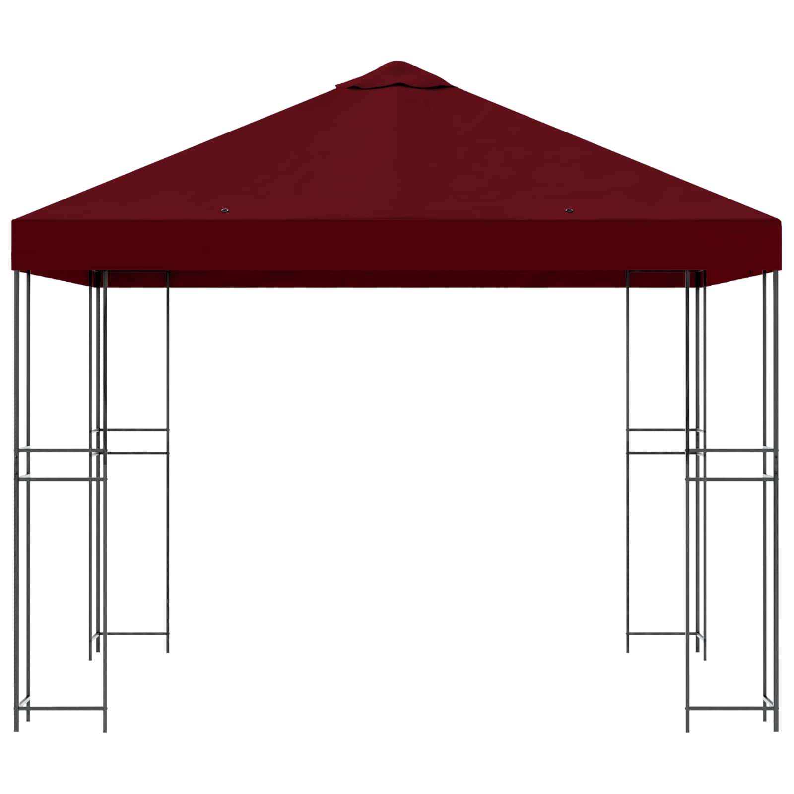 Pavillon 3 x 3 m Bordeauxrot Polyester und Stahl 190 gsm