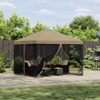 Garten Pavillon mit Seitenwänden 3 x 3 m Beige
