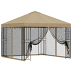 Garten Pavillon mit Seitenwänden 3 x 3 m Beige